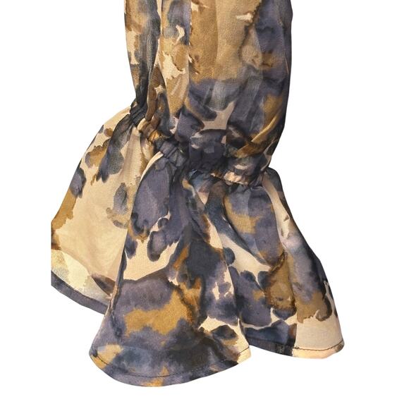 Steve Madden NWOT Wrap Front Printed Blouse Size S Purple Multi Artsy Career - Picture 4 of 6